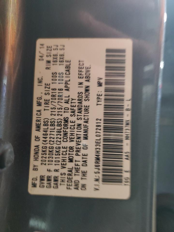 2014 Honda Cr-V Lx VIN: 5J6RM4H33EL072912 Lot: 93561755