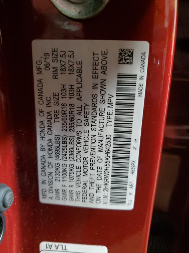 2019 Honda Cr-V Ex VIN: 2HKRW2H55KH642530 Lot: 92941745