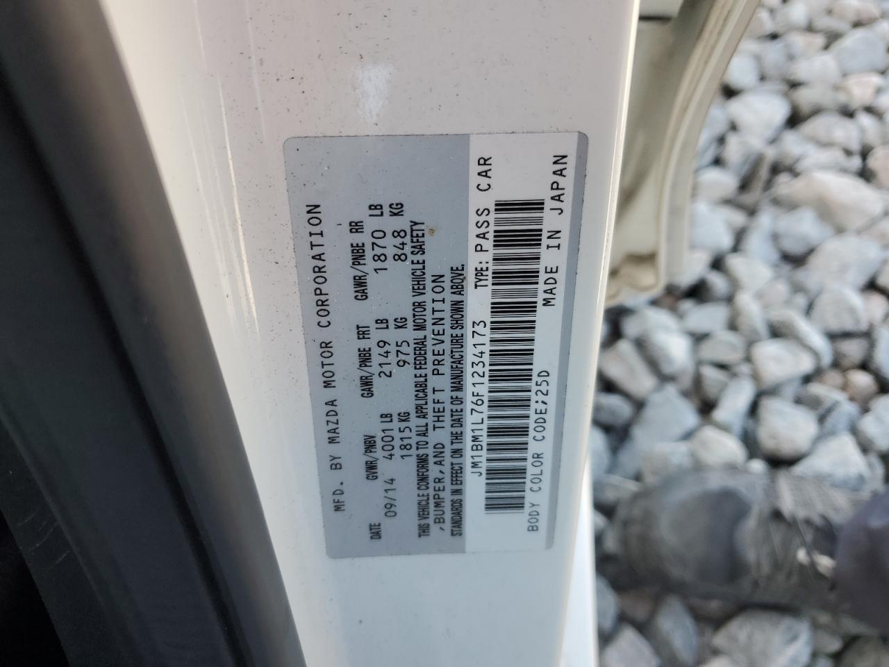 2015 Mazda 3 Touring VIN: JM1BM1L76F1234173 Lot: 91252055