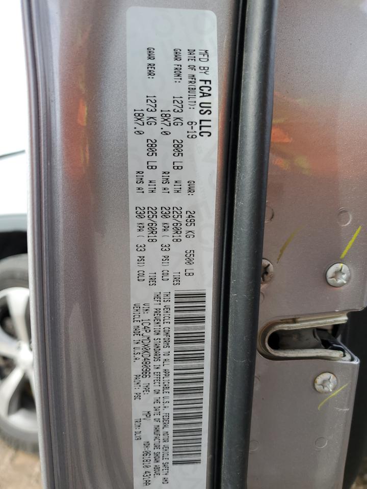 2019 Jeep Cherokee Limited VIN: 1C4PJMDX0KD480966 Lot: 91557355