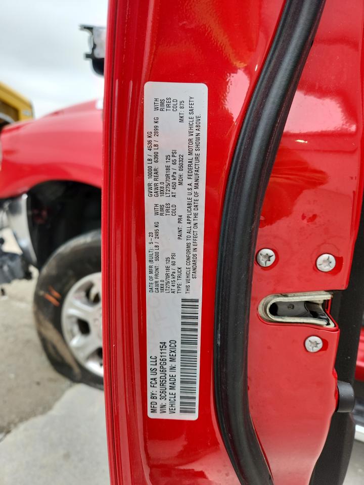 2023 Ram 2500 Big Horn VIN: 3C6UR5DJ6PG611154 Lot: 93134035