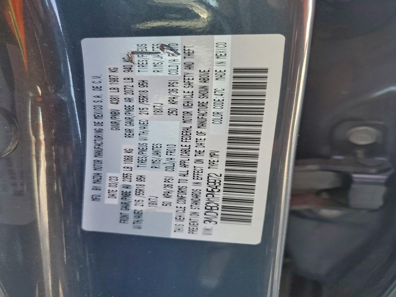 2023 Mazda Cx-30 Preferred VIN: 3MVDMBCM1PM549972 Lot: 93508485