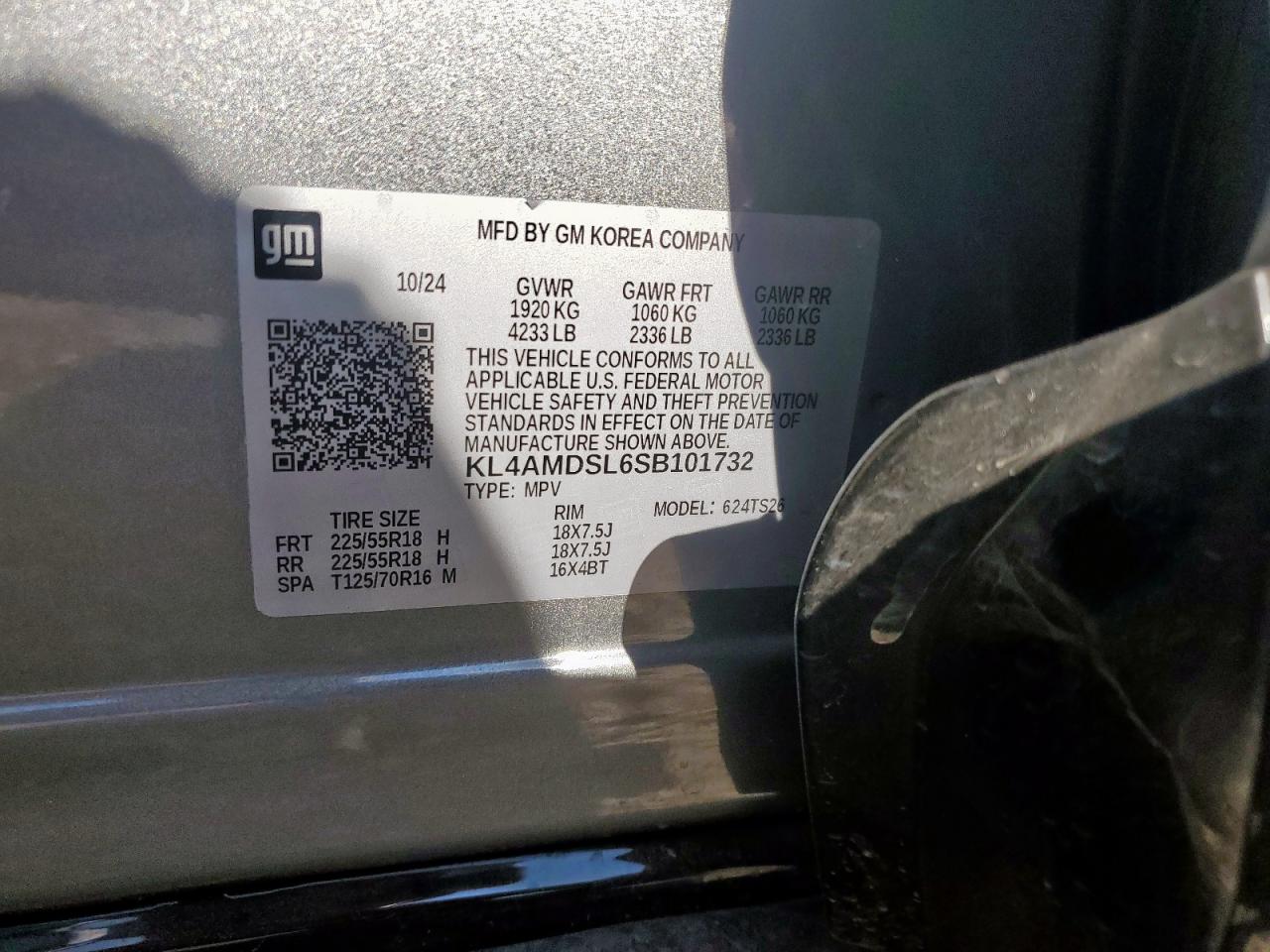 2025 Buick Encore Gx Sport Touring VIN: KL4AMDSL6SB101732 Lot: 91237465