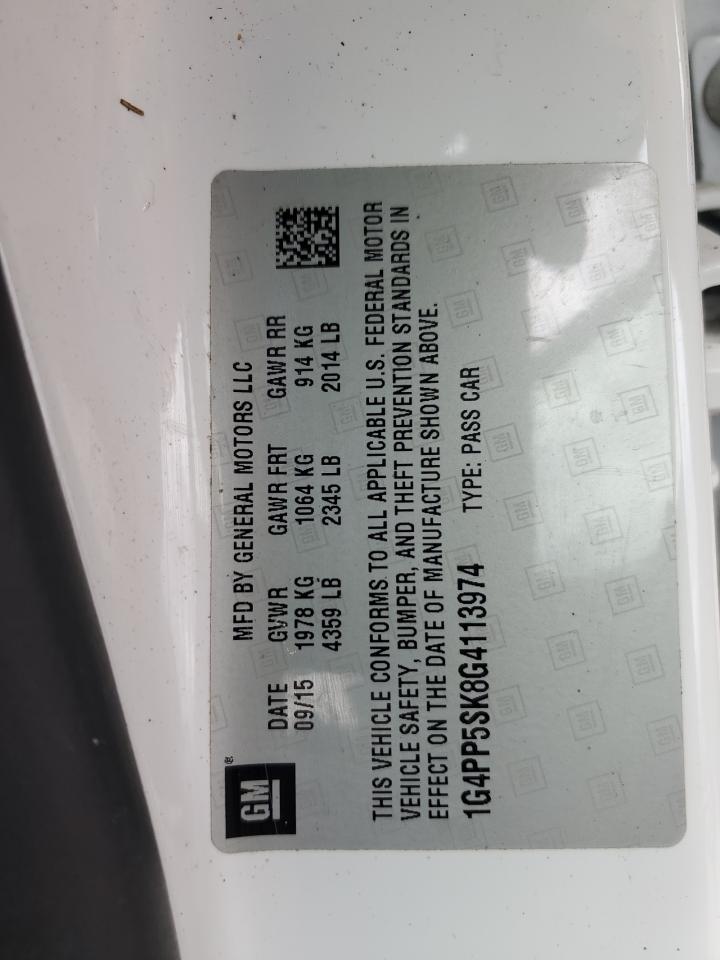 2016 Buick Verano VIN: 1G4PP5SK8G4113974 Lot: 91203075