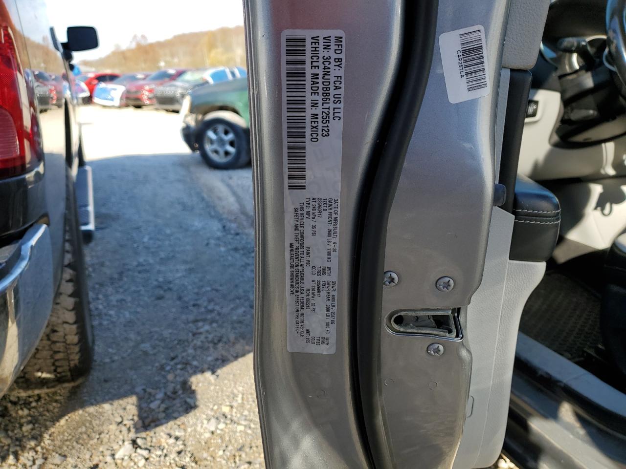 2020 Jeep Compass Latitude VIN: 3C4NJDBB6LT255123 Lot: 90241955