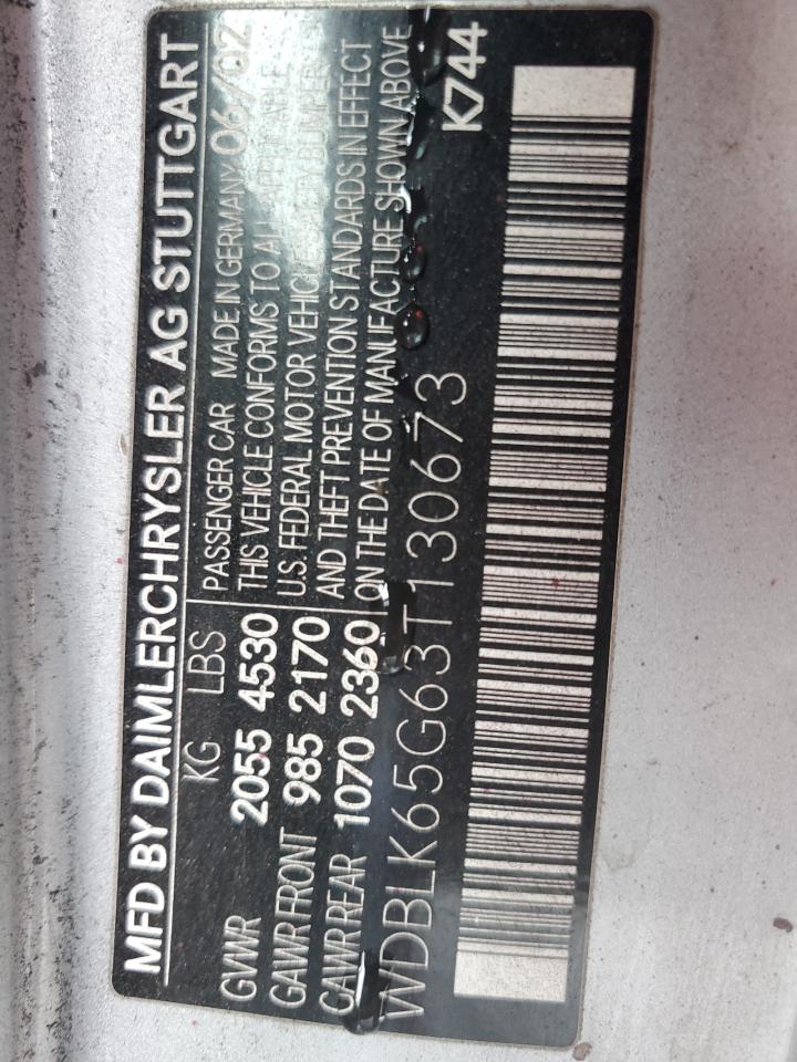 2003 Mercedes-Benz Clk 320 VIN: WDBLK65G63T130673 Lot: 93063675