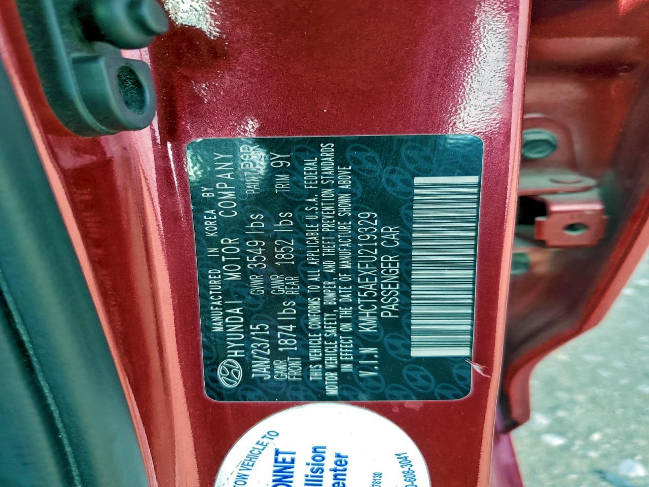 2015 Hyundai Accent Gs VIN: KMHCT5AEXFU219329 Lot: 94149105