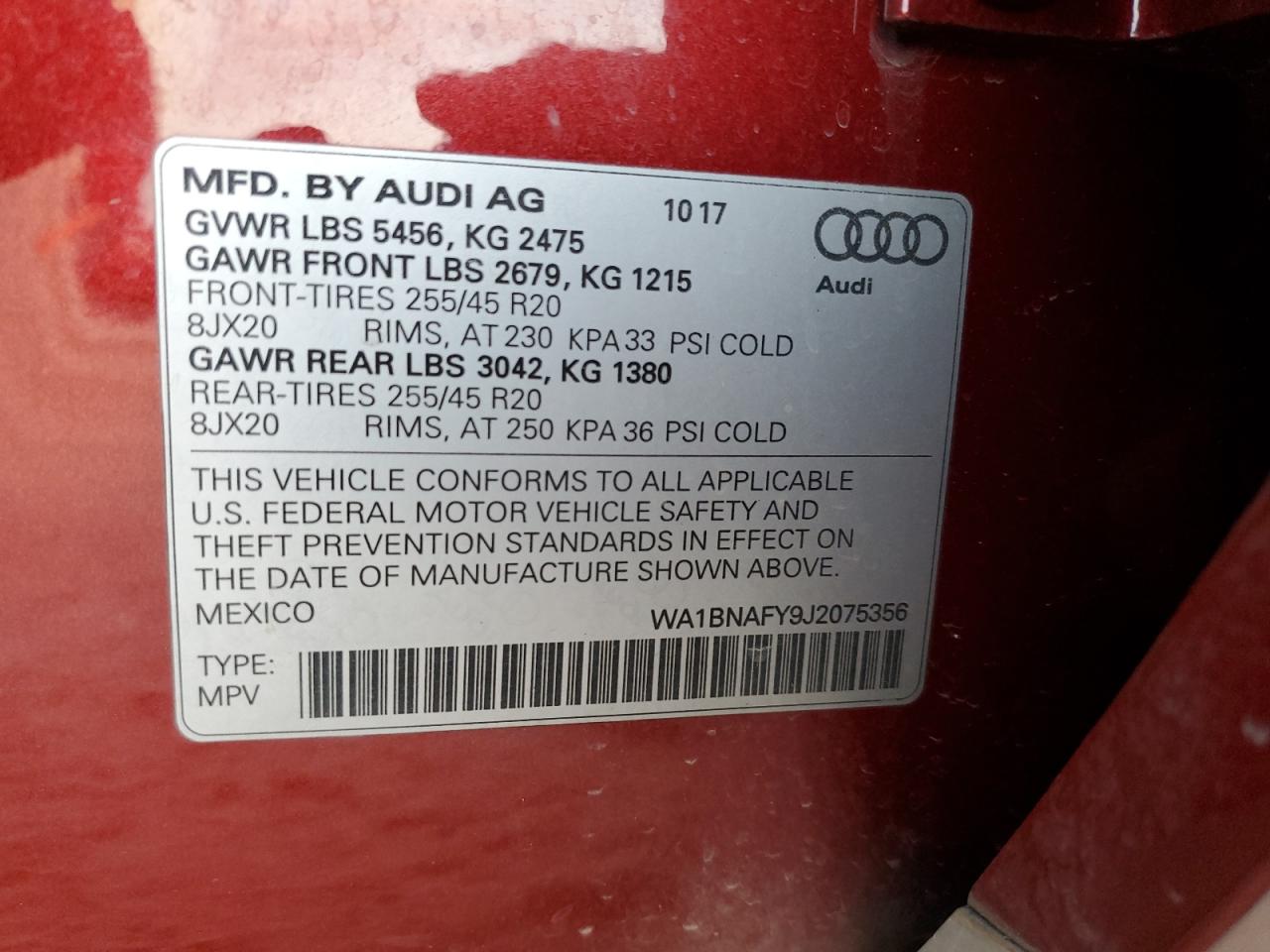 2018 Audi Q5 Premium Plus VIN: WA1BNAFY9J2075356 Lot: 93296935