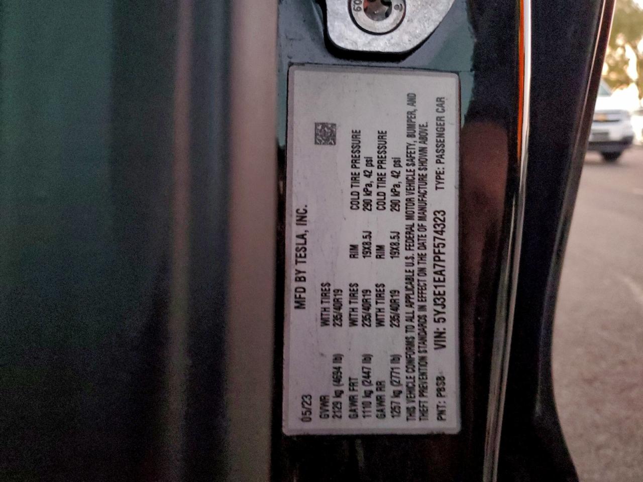 2023 Tesla Model 3 VIN: 5YJ3E1EA7PF574323 Lot: 94325805