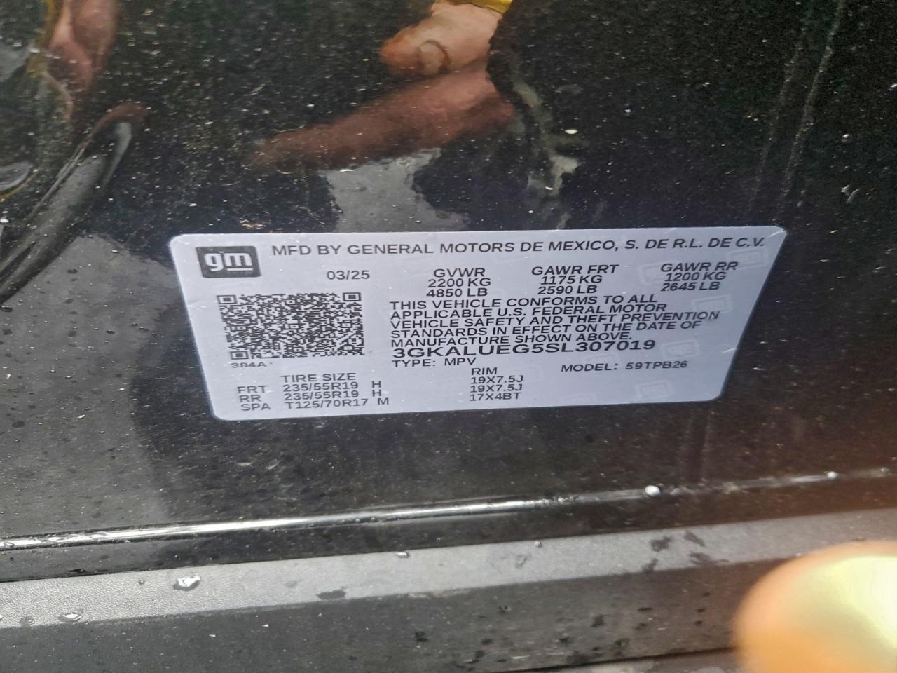 2025 GMC Terrain Elevation VIN: 3GKALUEG5SL307019 Lot: 94142135