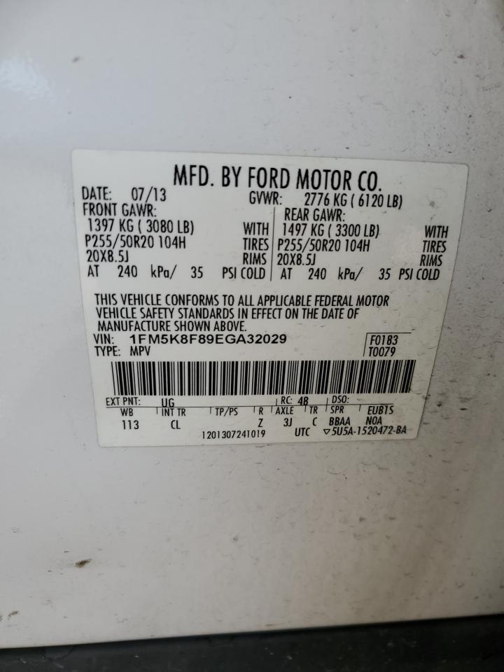 2014 Ford Explorer Limited VIN: 1FM5K8F89EGA32029 Lot: 92615175