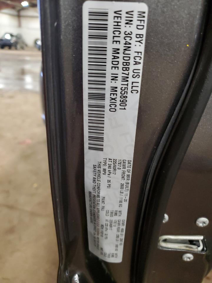 2021 Jeep Compass Latitude VIN: 3C4NJDBB7MT558901 Lot: 93644465