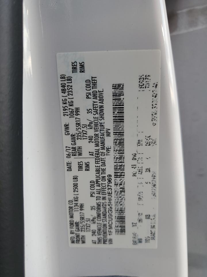 2017 Ford Escape Se VIN: 1FMCU9G95HUE37969 Lot: 93497765