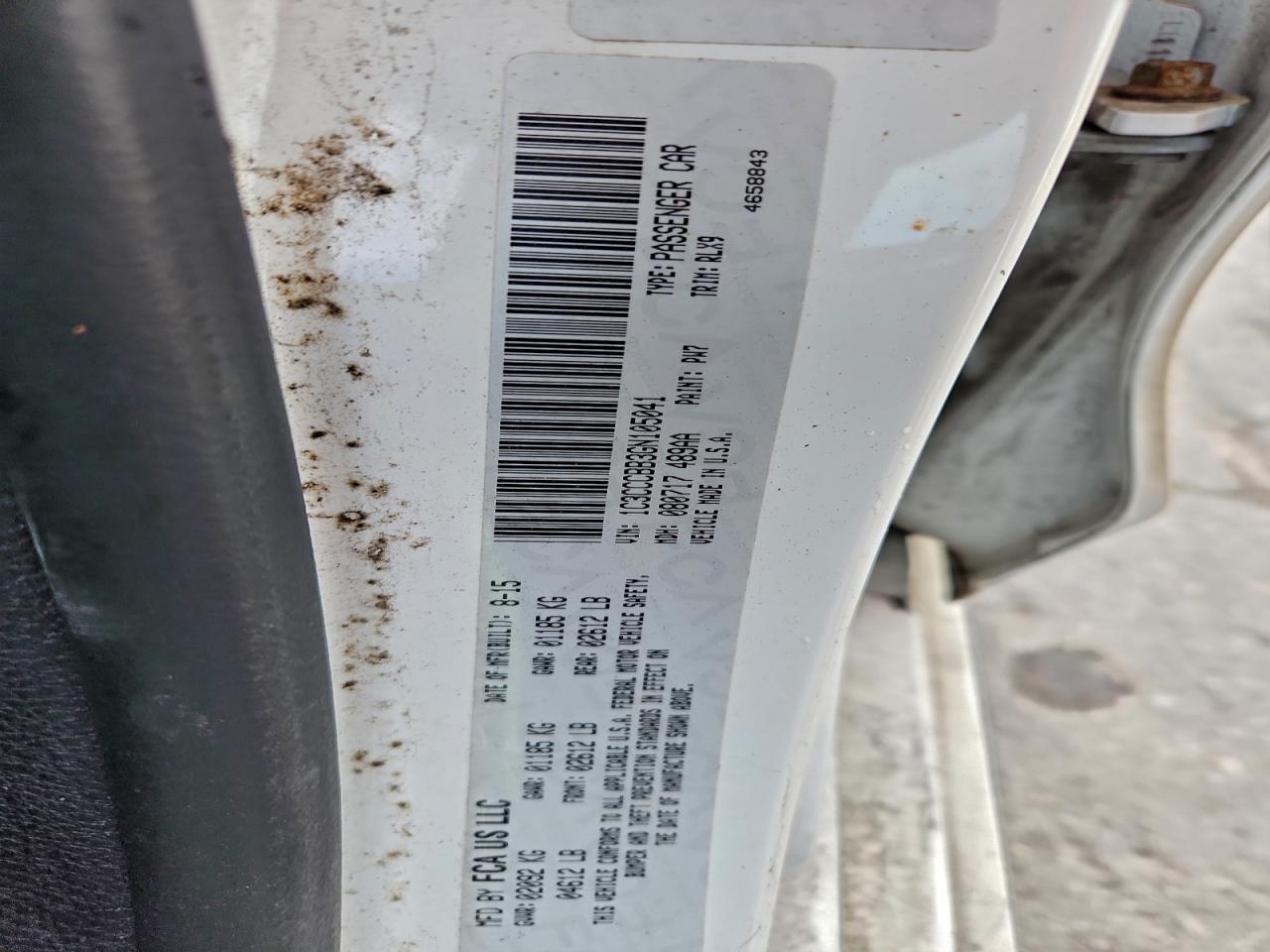 2016 Chrysler 200 S VIN: 1C3CCCBB3GN105041 Lot: 94126485