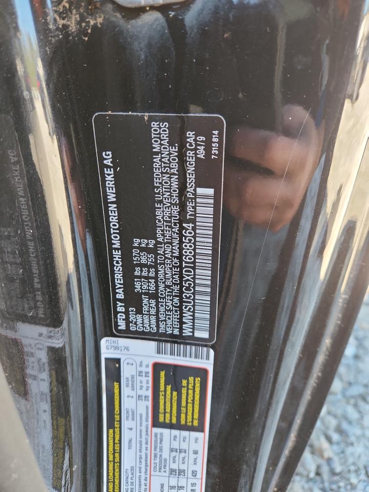 2013 Mini Cooper VIN: WMWSU3C5XDT688564 Lot: 91433095