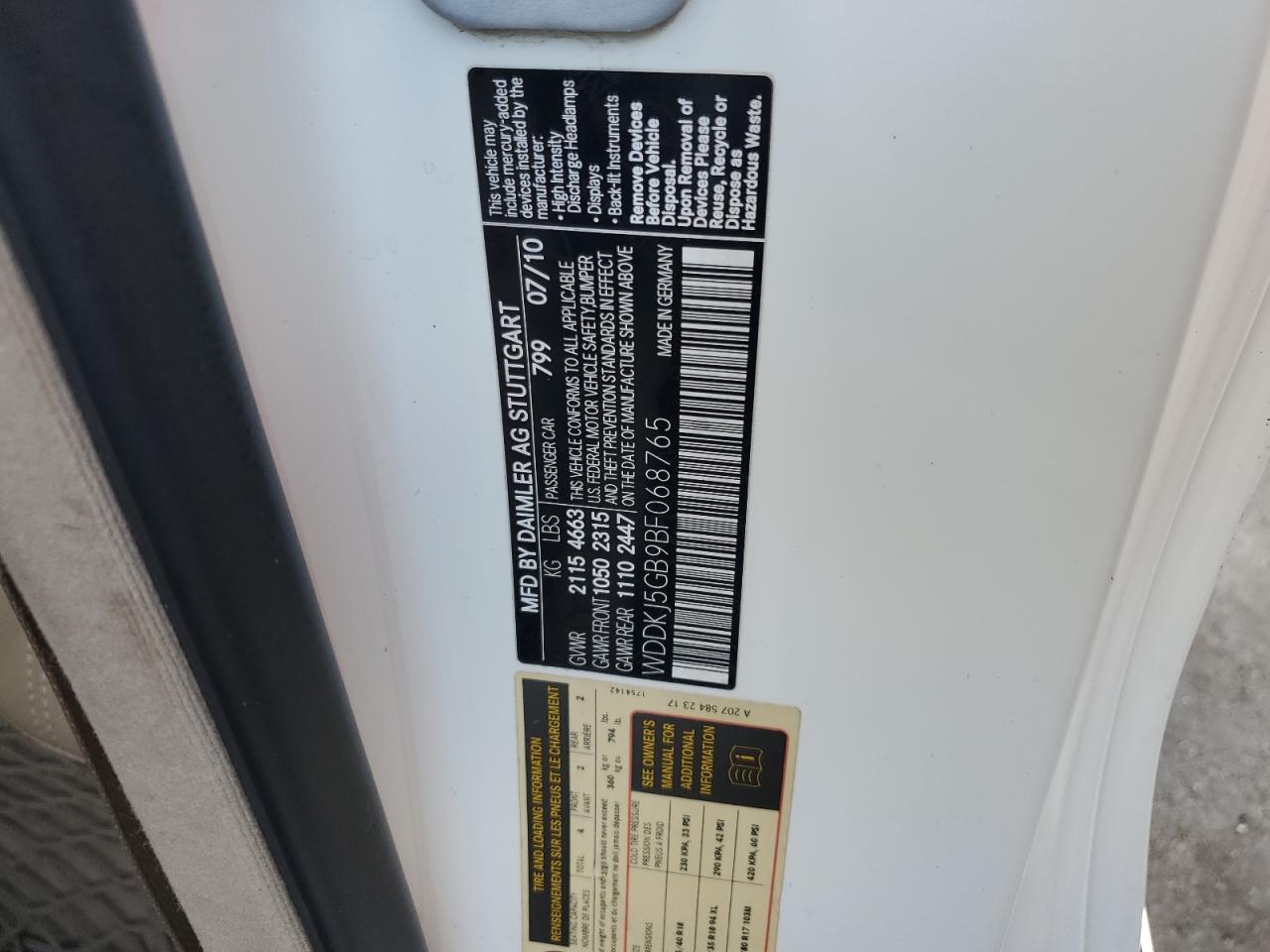 2011 Mercedes-Benz E 350 VIN: WDDKJ5GB9BF068765 Lot: 90859745