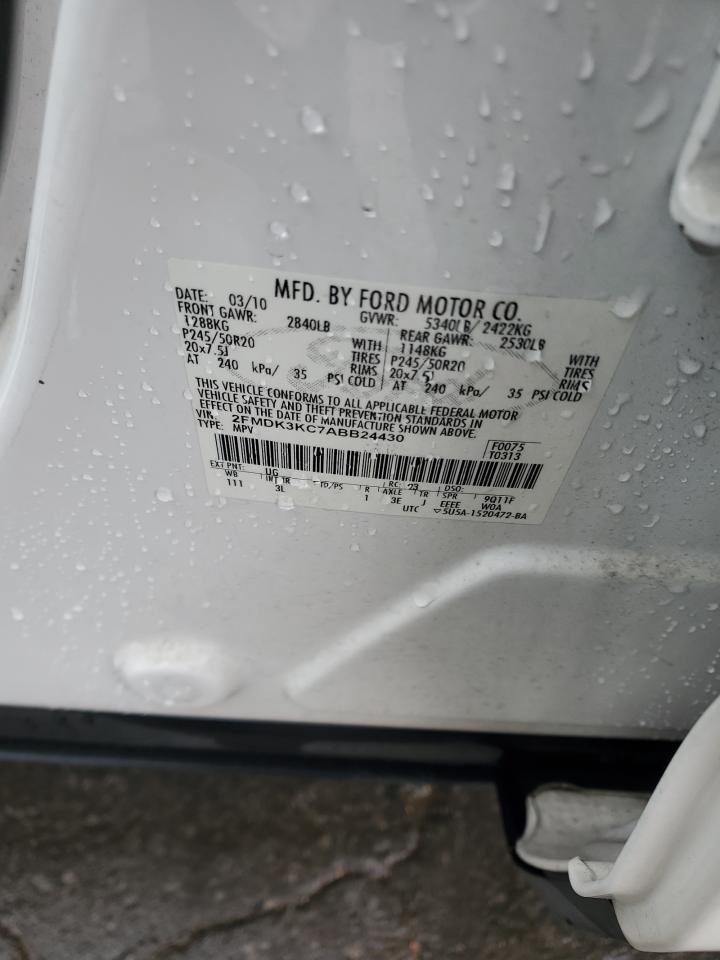 2010 Ford Edge Limited VIN: 2FMDK3KC7ABB24430 Lot: 91685425