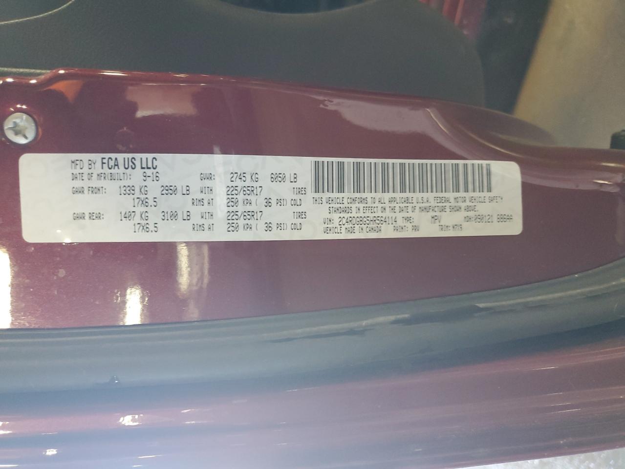 2017 Dodge Grand Caravan Se VIN: 2C4RDGBG5HR564114 Lot: 92601595