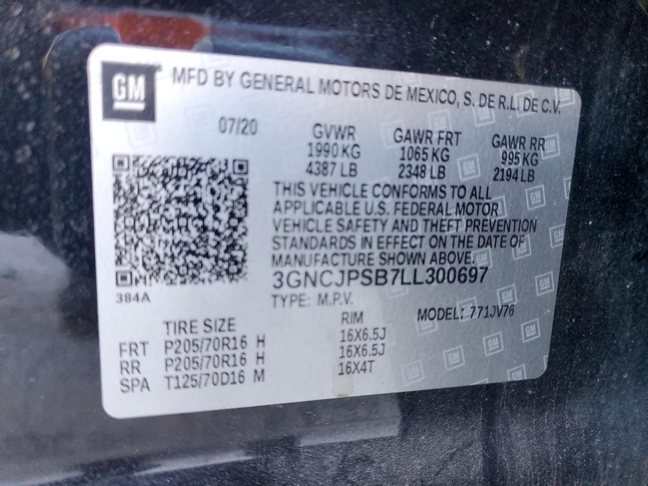 2020 Chevrolet Trax 1Lt VIN: 3GNCJPSB7LL300697 Lot: 93374585