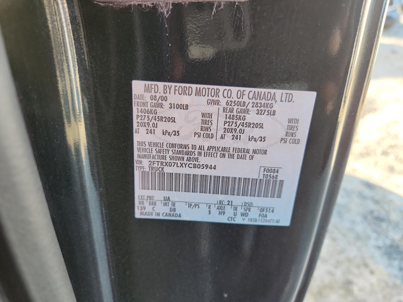 2000 Ford F150 VIN: 2FTRX07LXYCB05944 Lot: 91394945