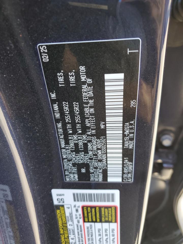 2025 Lexus Tx 350 Base VIN: 5TDAAAB61SS025921 Lot: 92420025