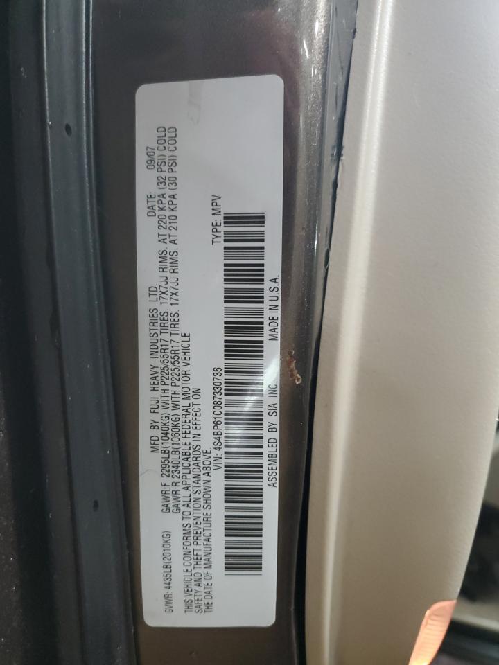 2008 Subaru Outback 2.5I VIN: 4S4BP61C087330736 Lot: 93076355