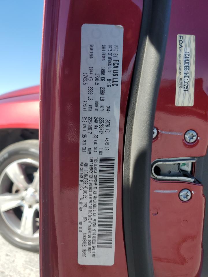 2017 Jeep Compass Latitude VIN: 1C4NJDEB1HD101251 Lot: 91603535