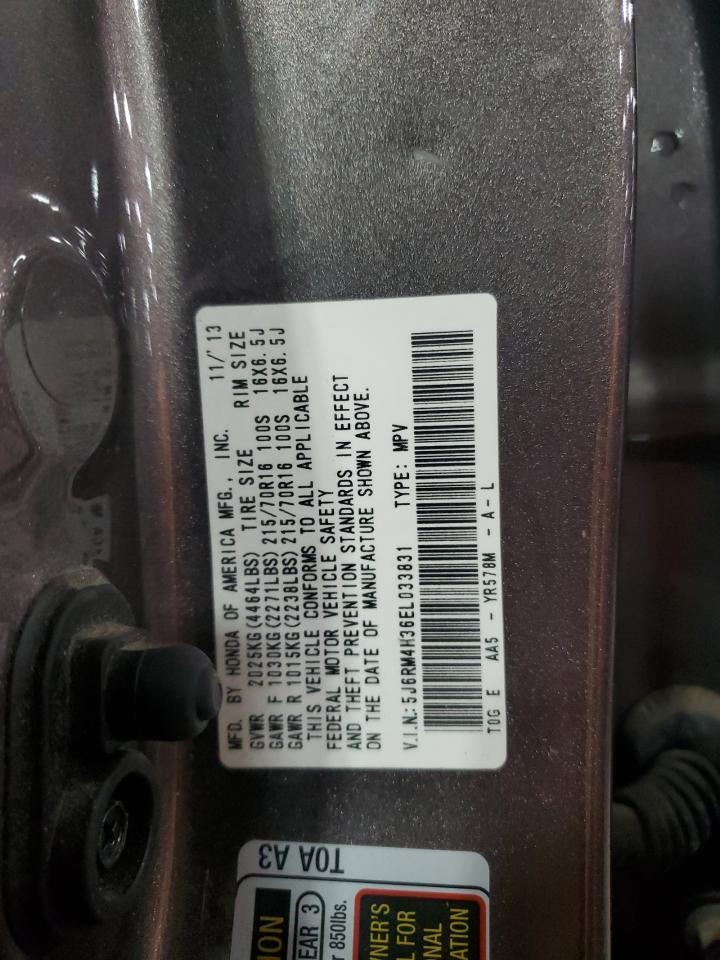 2014 Honda Cr-V Lx VIN: 5J6RM4H36EL033831 Lot: 91008485