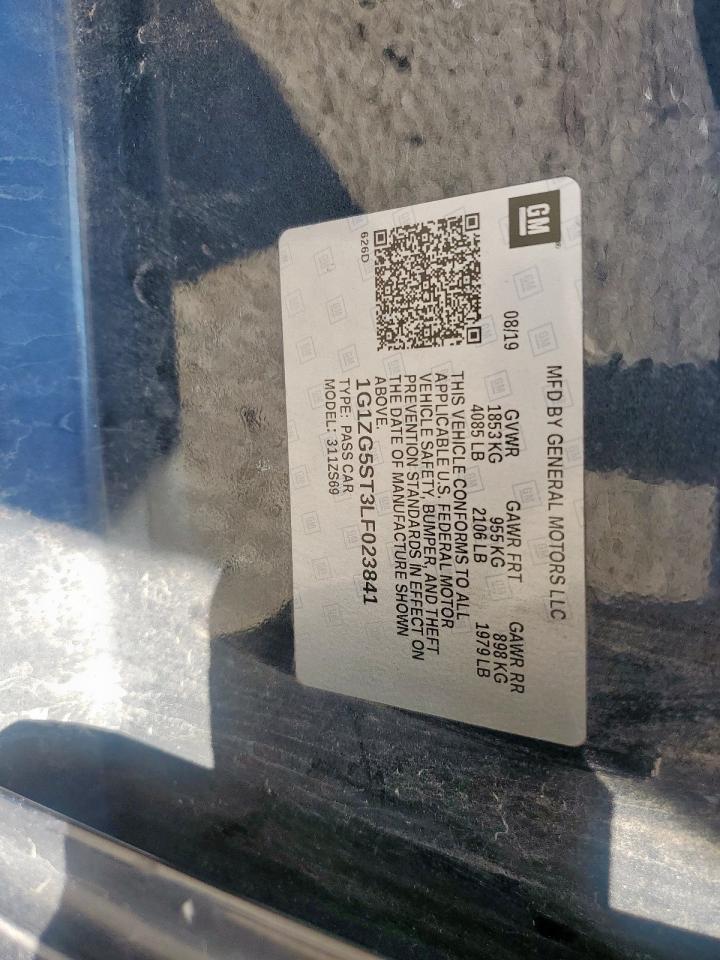 2020 Chevrolet Malibu Rs VIN: 1G1ZG5ST3LF023841 Lot: 92101215