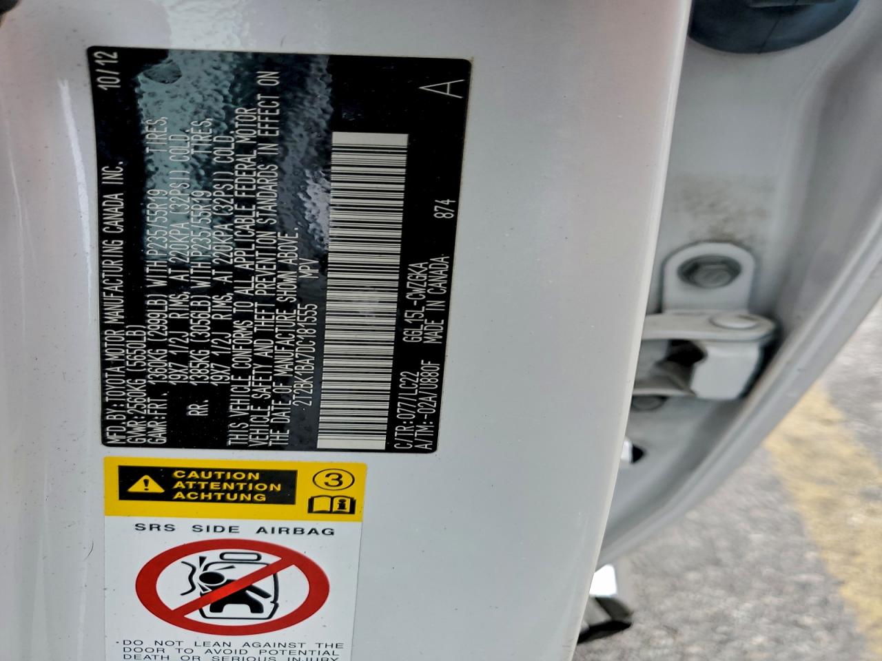 2013 Lexus Rx 350 Base VIN: 2T2BK1BA7DC181555 Lot: 94139265