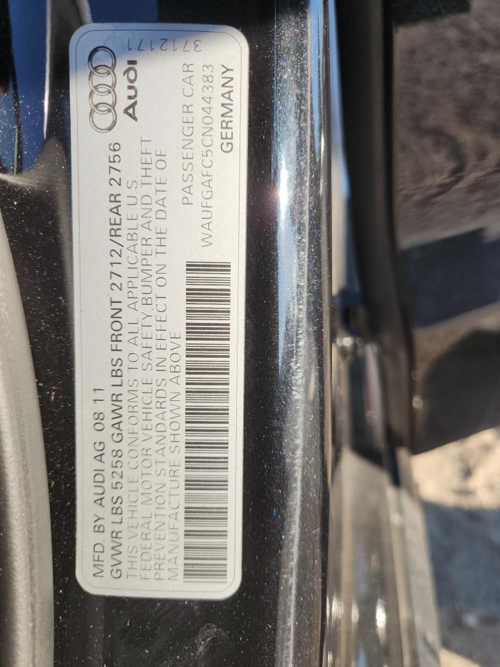 2012 Audi A6 Premium VIN: WAUFGAFC5CN044383 Lot: 91585135