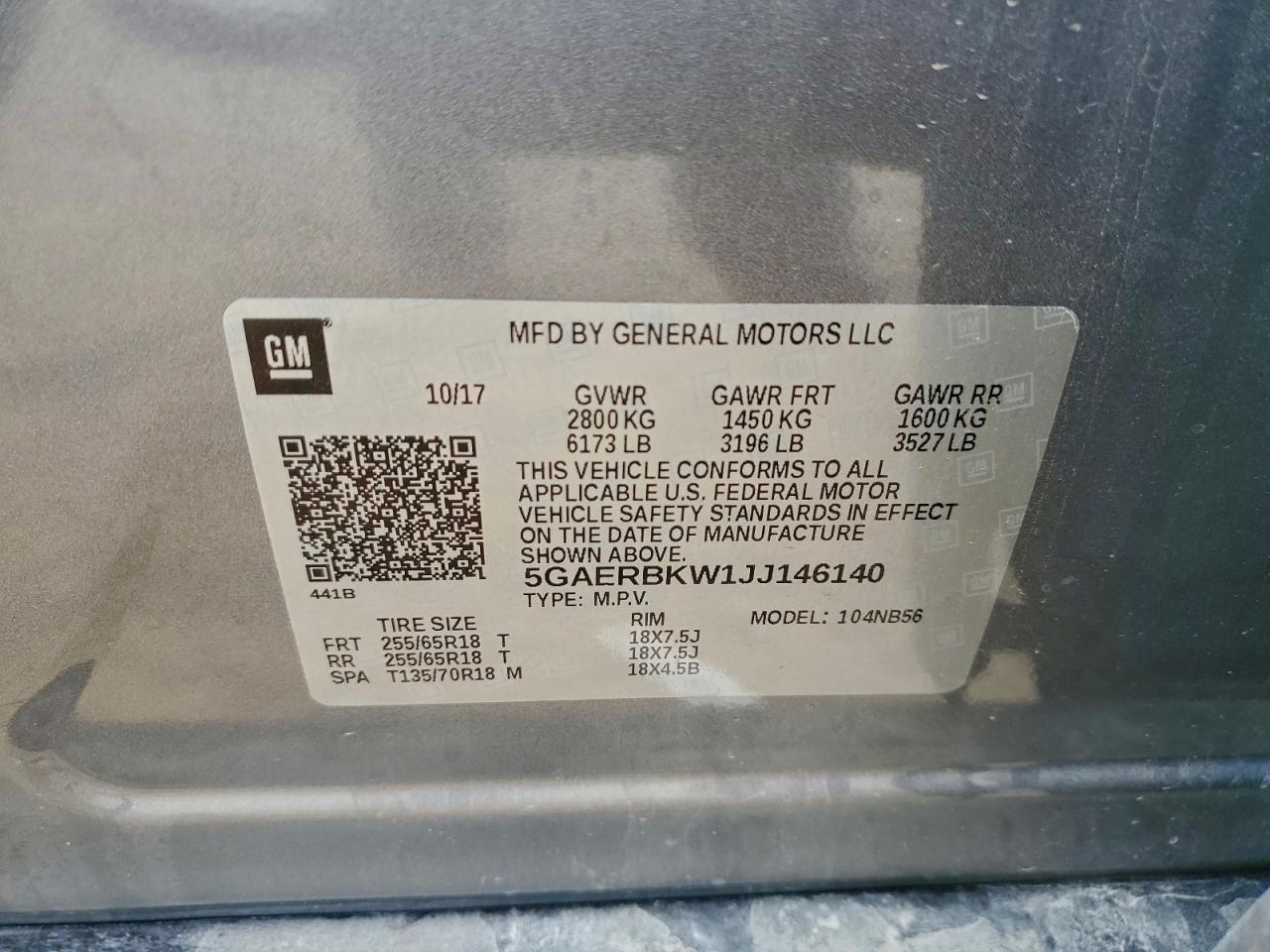 2018 Buick Enclave Essence VIN: 5GAERBKW1JJ146140 Lot: 93202485