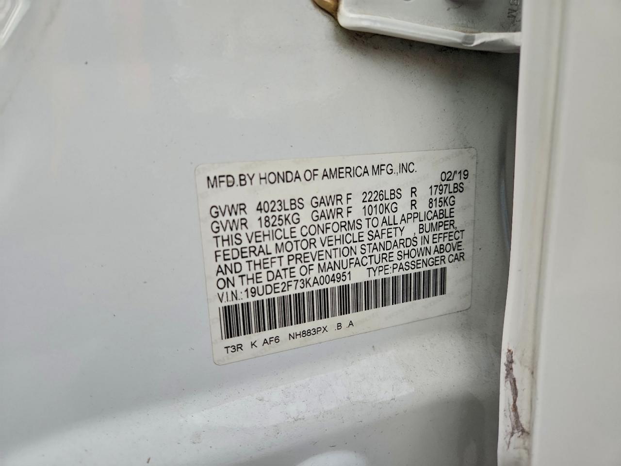 2019 Acura Ilx Premium VIN: 19UDE2F73KA004951 Lot: 93975815