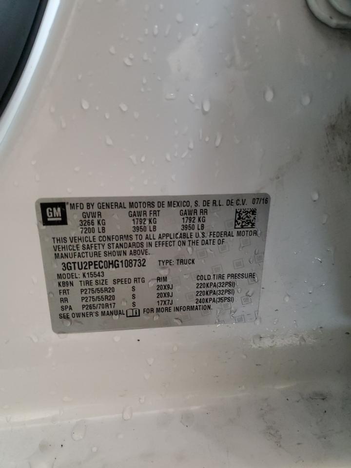 2017 GMC Sierra K1500 Denali VIN: 3GTU2PEC0HG108732 Lot: 92402325