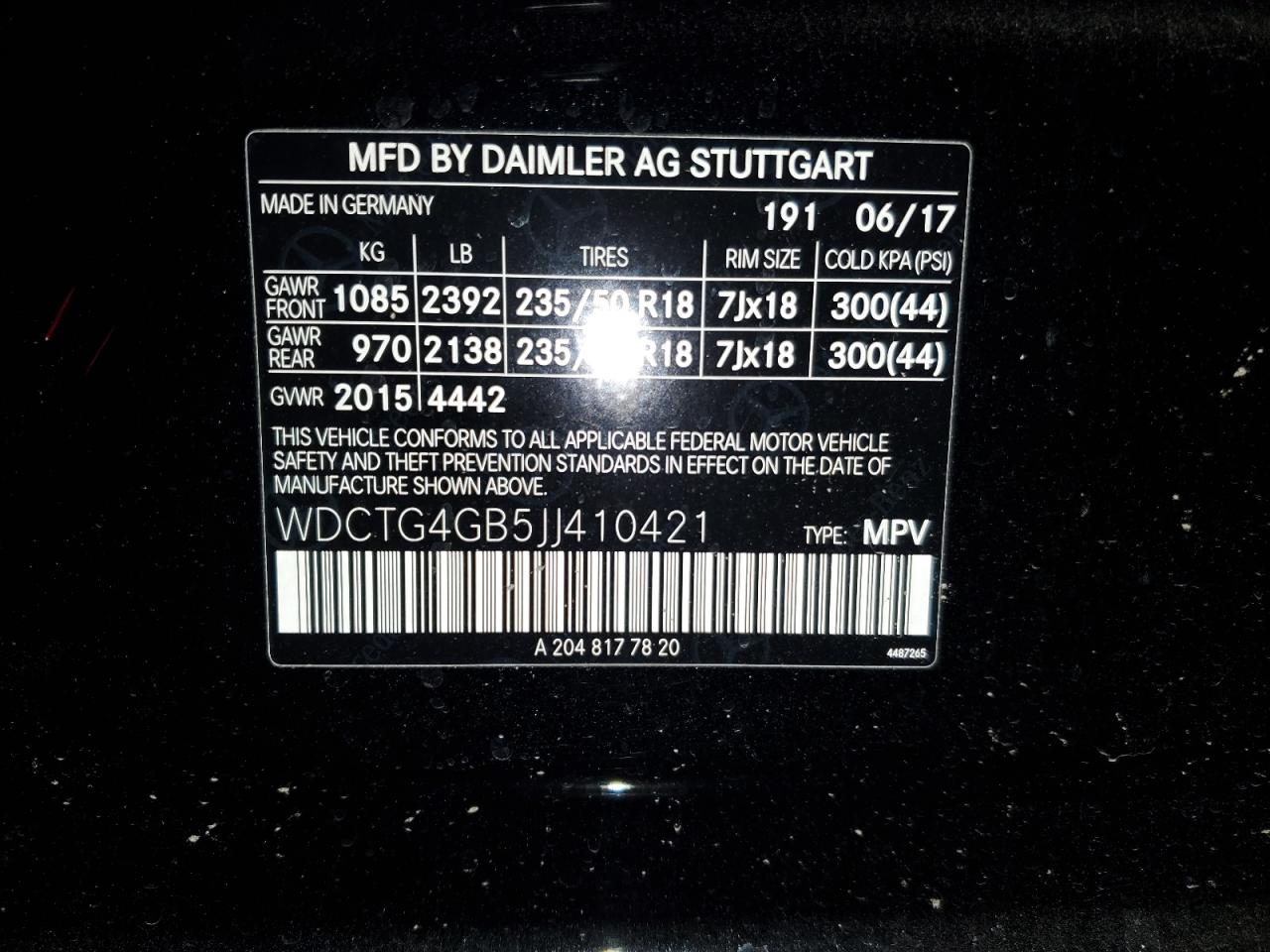 2018 Mercedes-Benz Gla 250 4Matic VIN: WDCTG4GB5JJ410421 Lot: 92405275