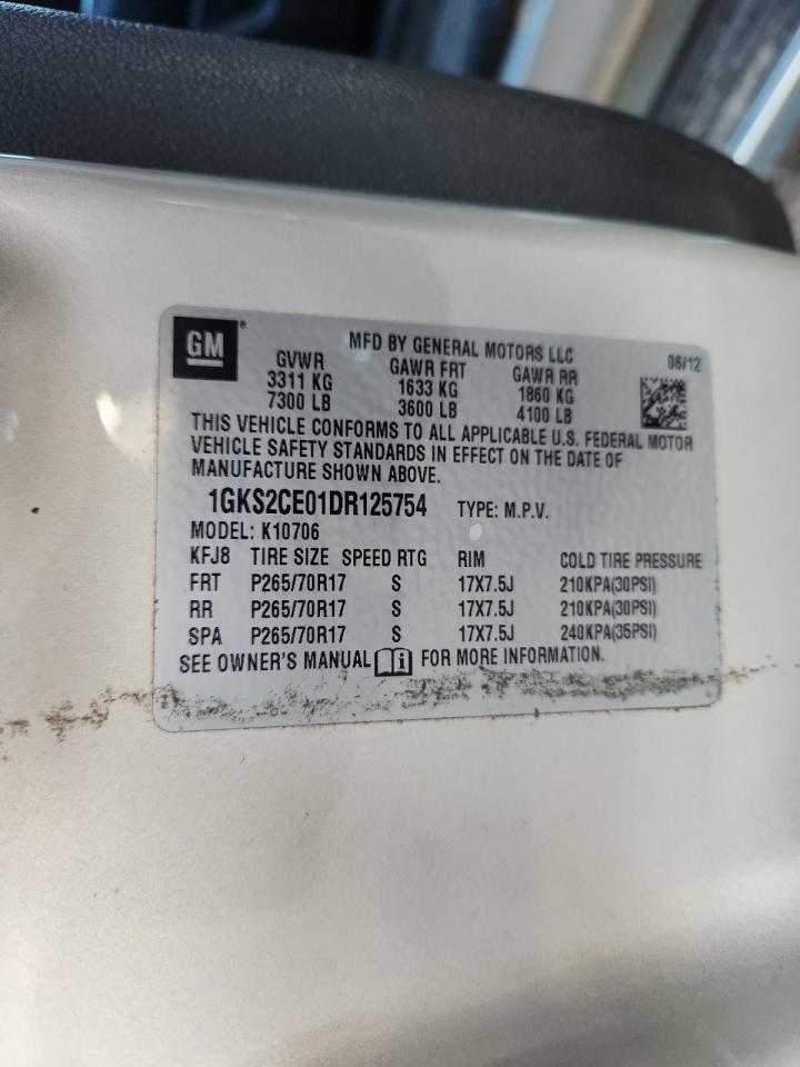 2013 GMC Yukon Slt VIN: 1GKS2CE01DR125754 Lot: 91680635
