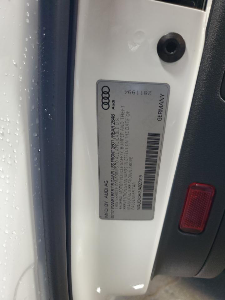 2018 Audi S5 Prestige VIN: WAUC4CF52JA027019 Lot: 92454925