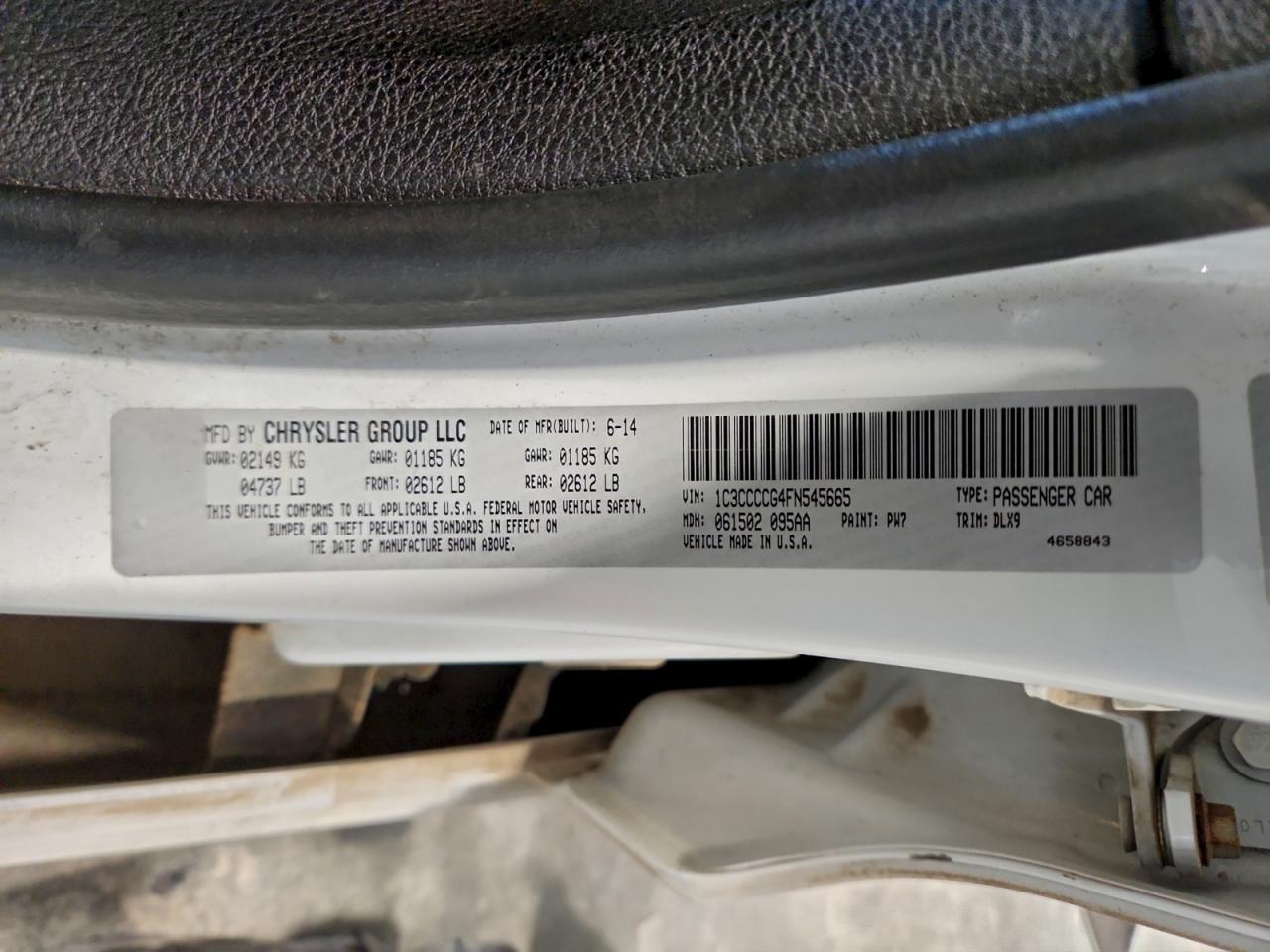 2015 Chrysler 200 C VIN: 1C3CCCCG4FN545665 Lot: 94310145