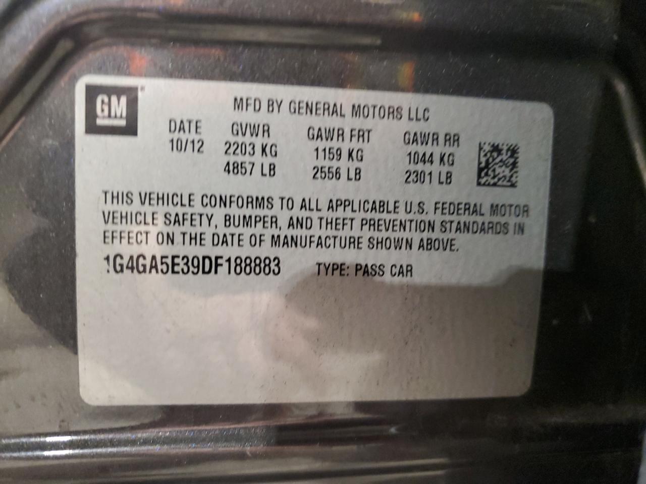 2013 Buick Lacrosse VIN: 1G4GA5E39DF188883 Lot: 93504705