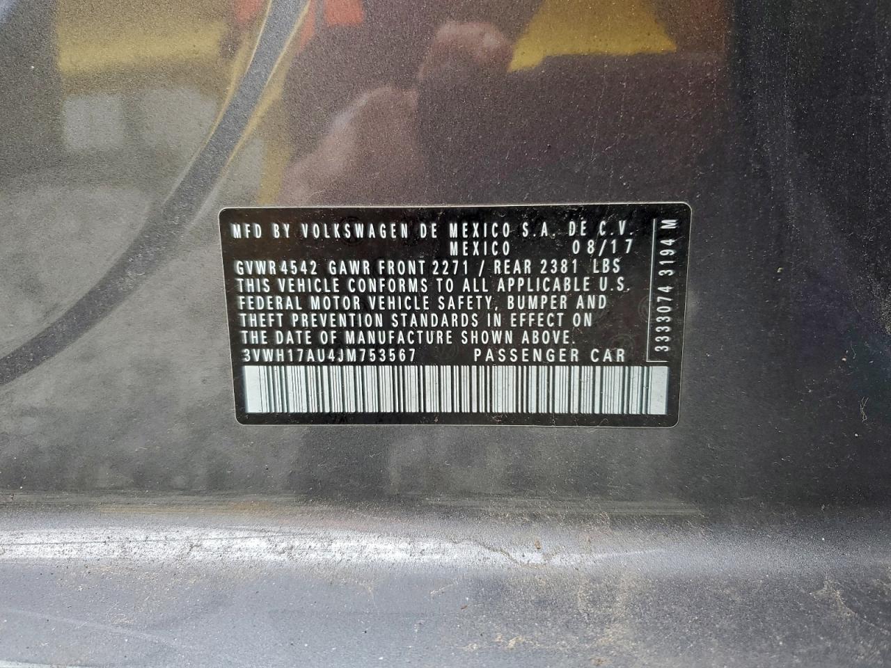 2018 Volkswagen Golf Alltrack S VIN: 3VWH17AU4JM753567 Lot: 93757165