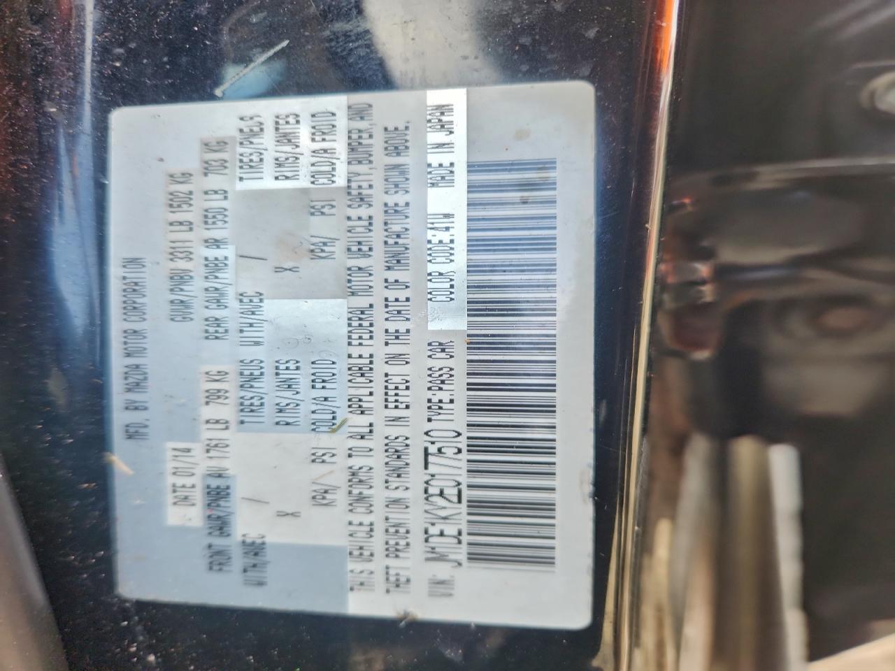 2014 Mazda Mazda2 Sport VIN: JM1DE1KY2E0177510 Lot: 93504625