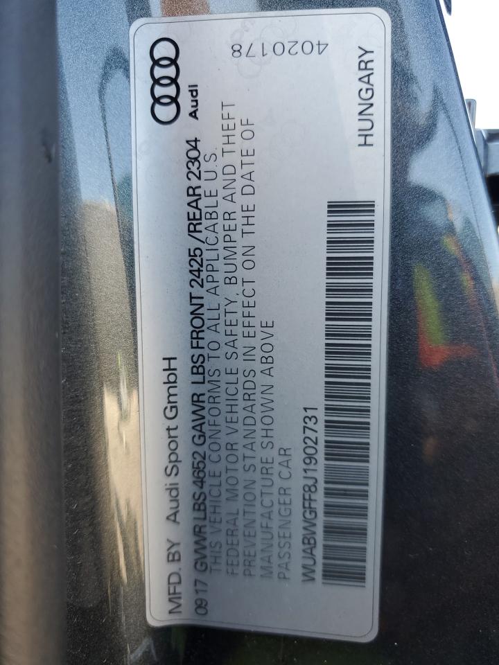 2018 Audi Rs3 VIN: WUABWGFF8J1902731 Lot: 93317645