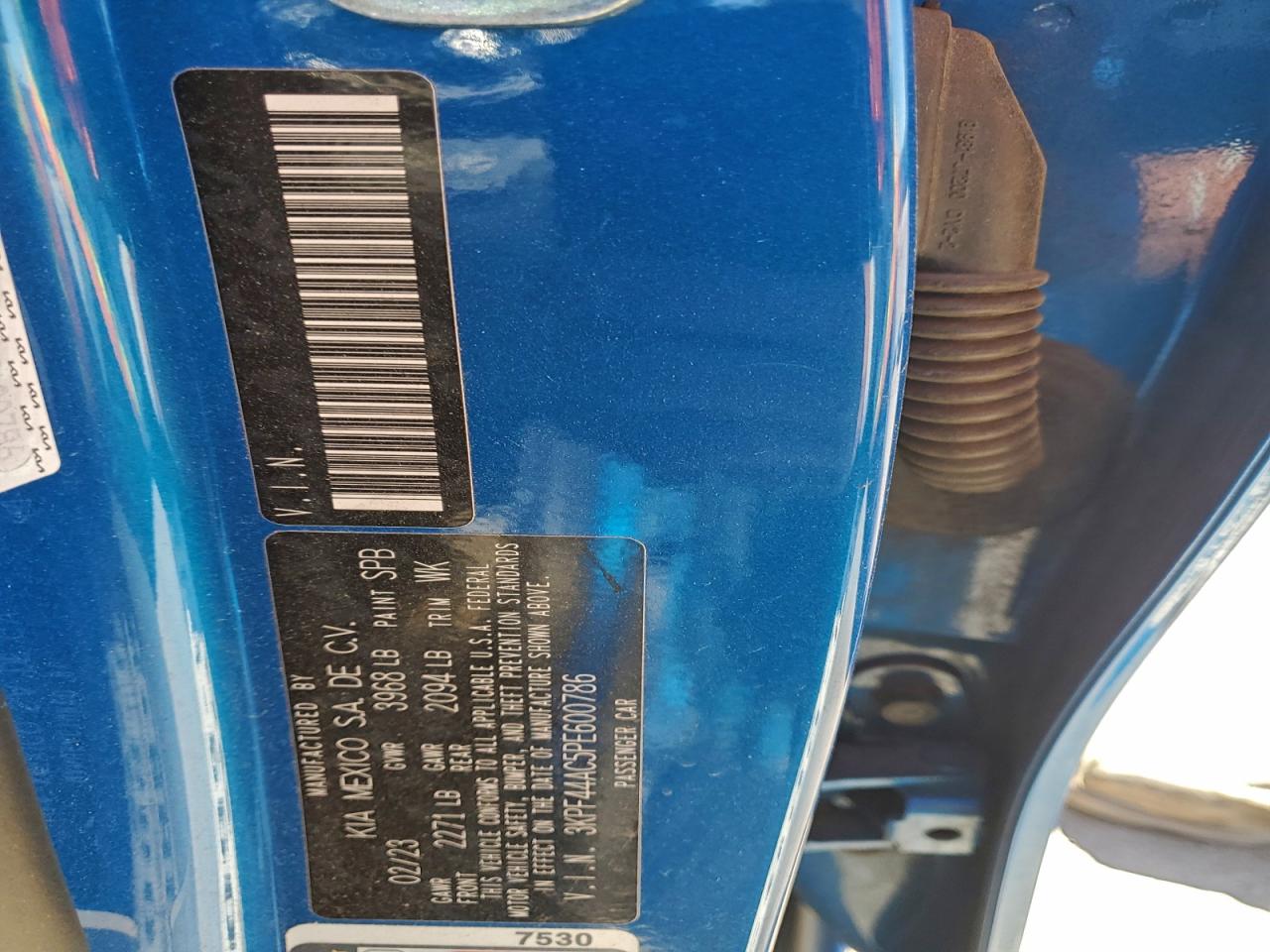 2023 Kia Forte Gt VIN: 3KPF44AC5PE600786 Lot: 91823885