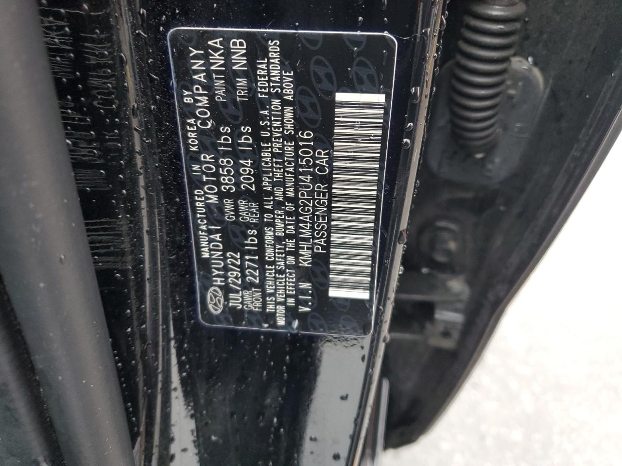 2023 Hyundai Elantra Sel VIN: KMHLM4AG2PU415016 Lot: 93702395