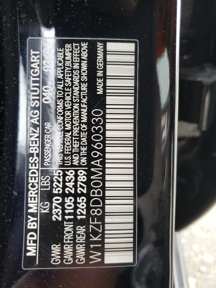 2021 Mercedes-Benz E 350 VIN: W1KZF8DB0MA960330 Lot: 93254615