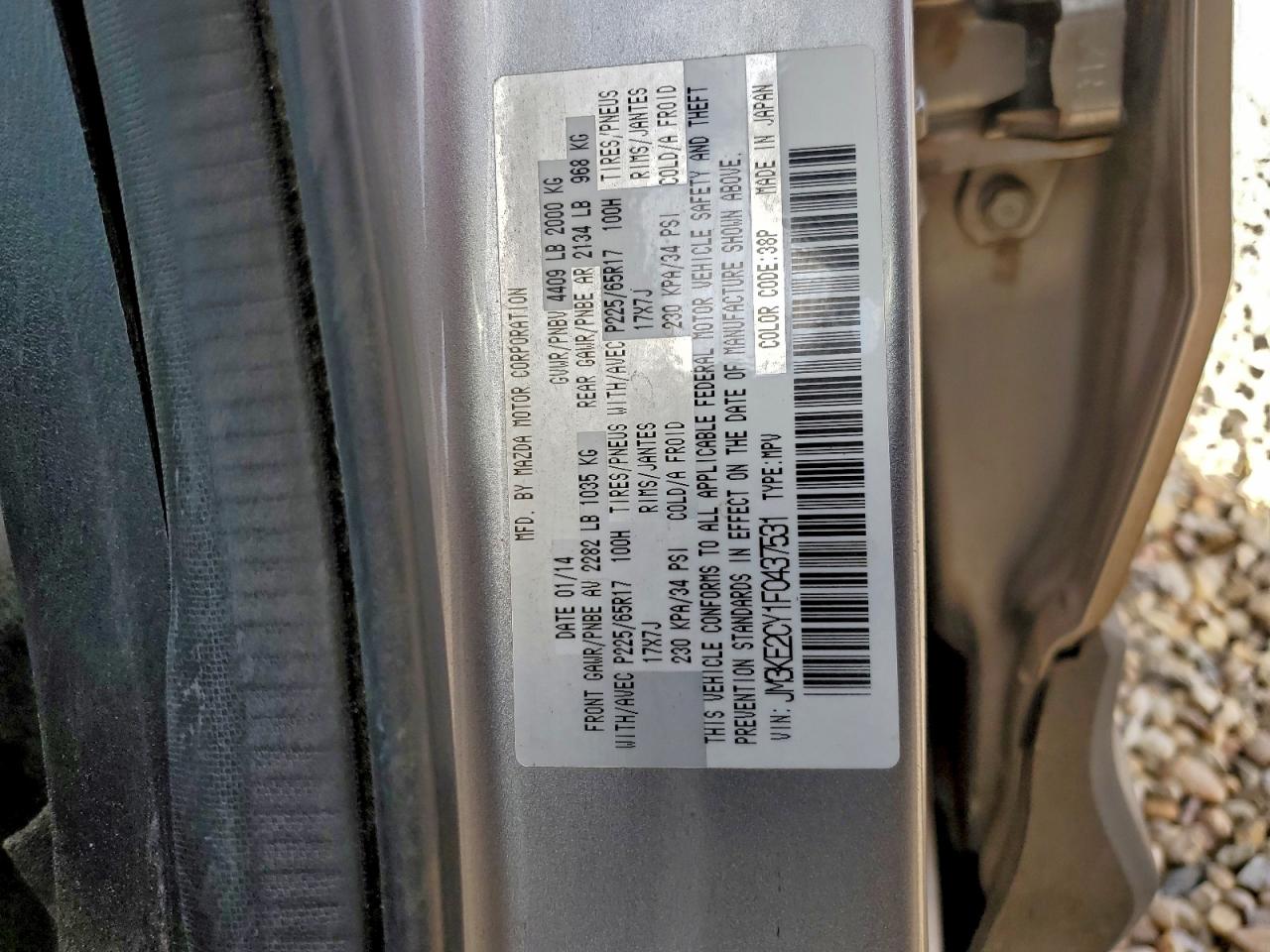 2015 Mazda Cx-5 Touring VIN: JM3KE2CY1F0437531 Lot: 93885105