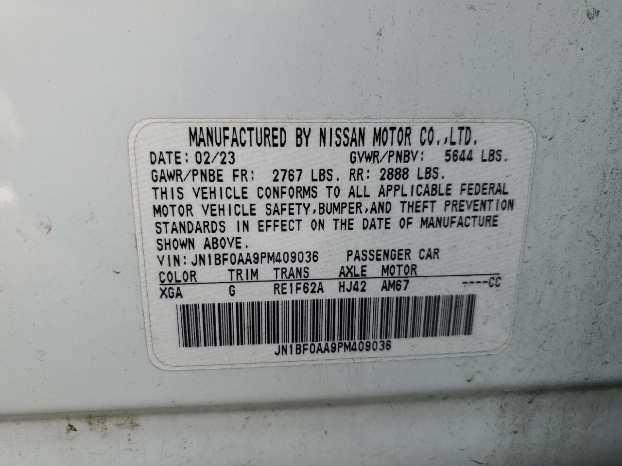 2023 Nissan Ariya Venture+ VIN: JN1BF0AA9PM409036 Lot: 92204745