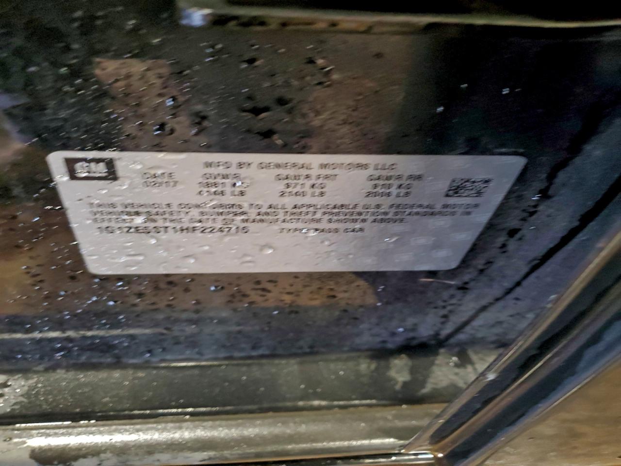 2017 Chevrolet Malibu Lt VIN: 1G1ZE5ST1HF224716 Lot: 94259425