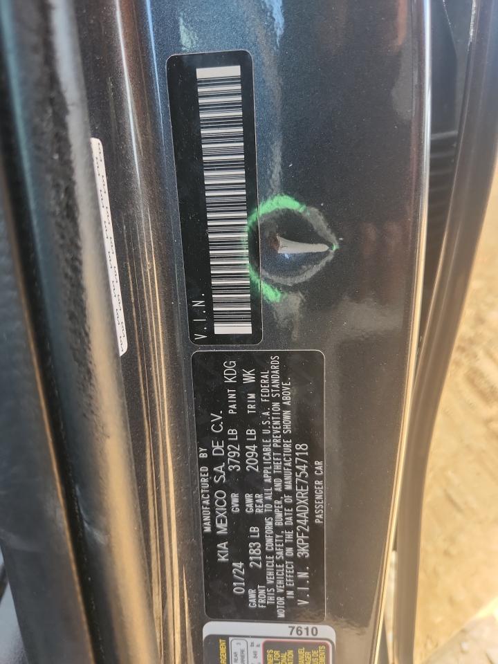 2024 Kia Forte Lx VIN: 3KPF24ADXRE754718 Lot: 92115555