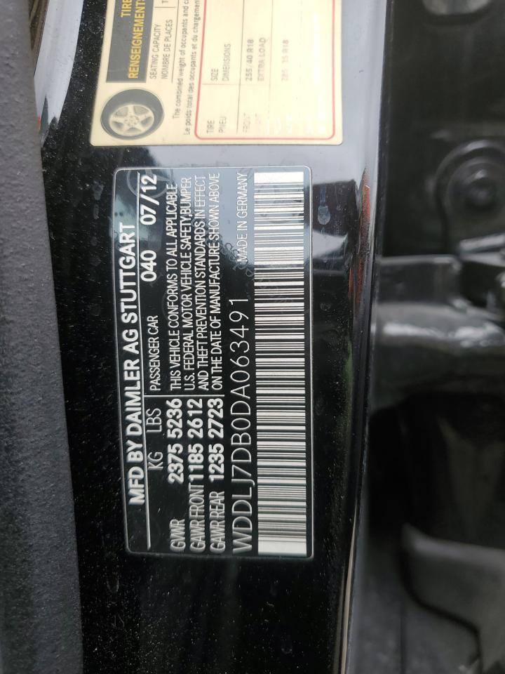 2013 Mercedes-Benz Cls 550 VIN: WDDLJ7DB0DA063491 Lot: 91941265